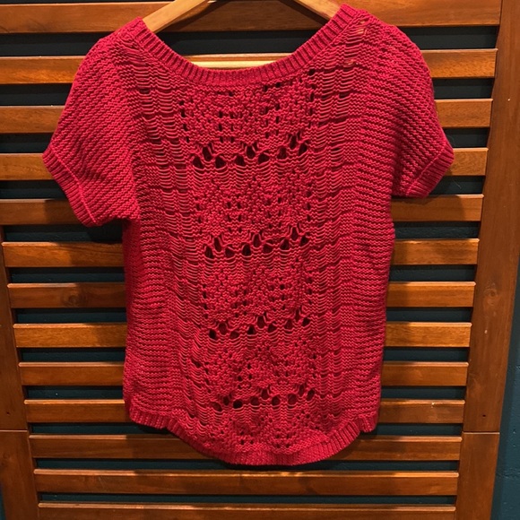 Spring crochet Raspberry sweater - Picture 2 of 4